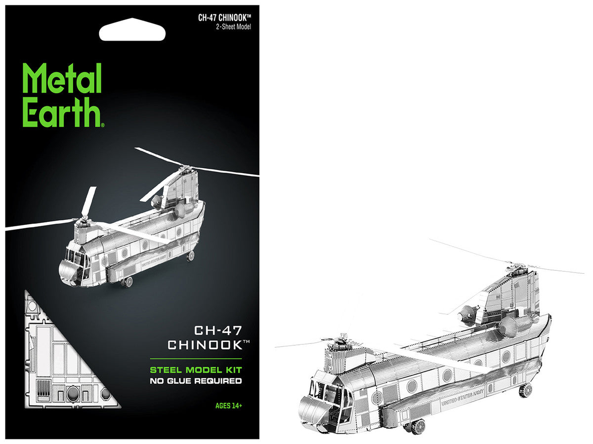 Model Kit Boeing CH-47 Chinook Transport Helicopter (Moderate Difficulty) Steel Model by Metal Earth-4