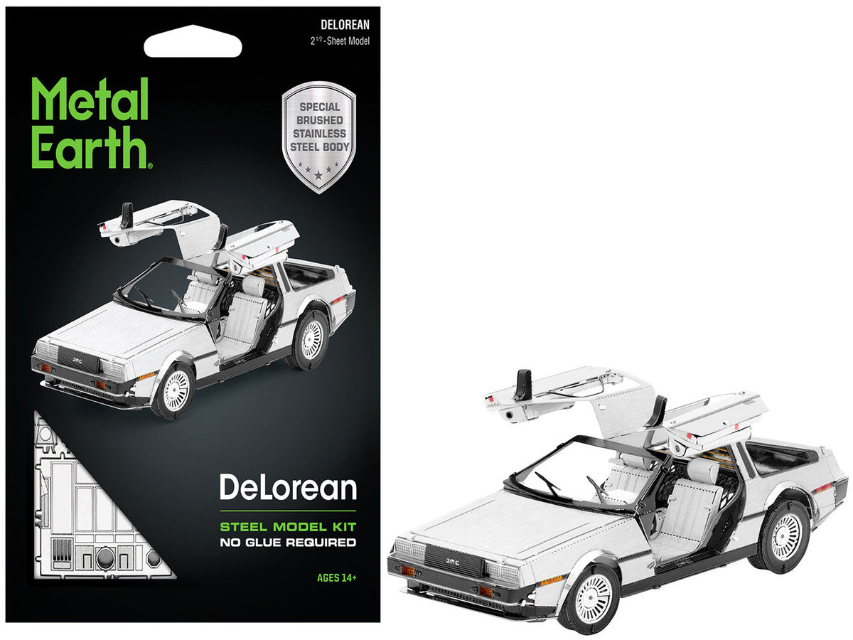 Model Kit DeLorean Brushed Metal (Moderate Difficulty) Steel Model by Metal Earth-4