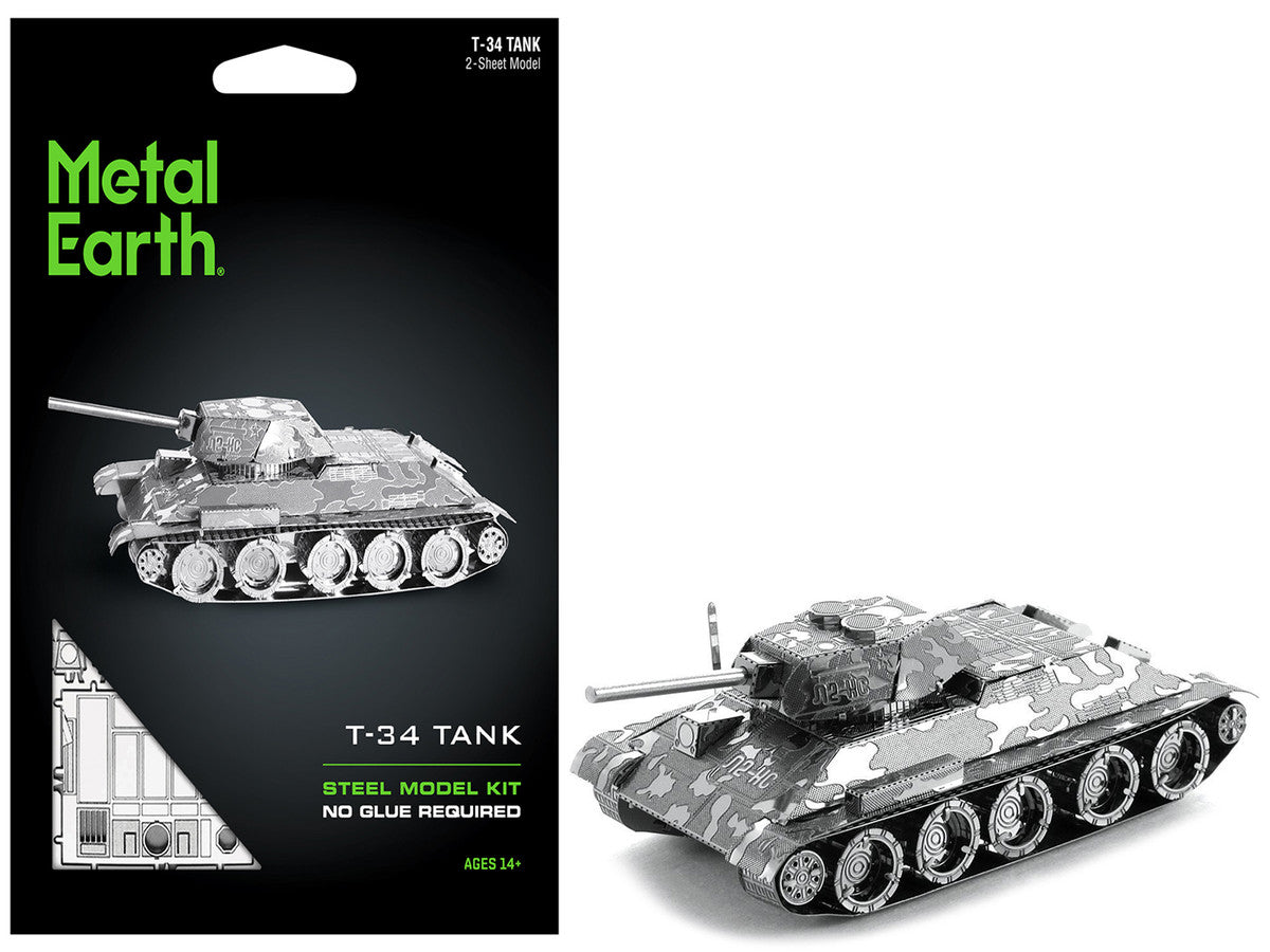 Model Kit Soviet T-34 Tank (Moderate Difficulty) Steel Model by Metal Earth-4