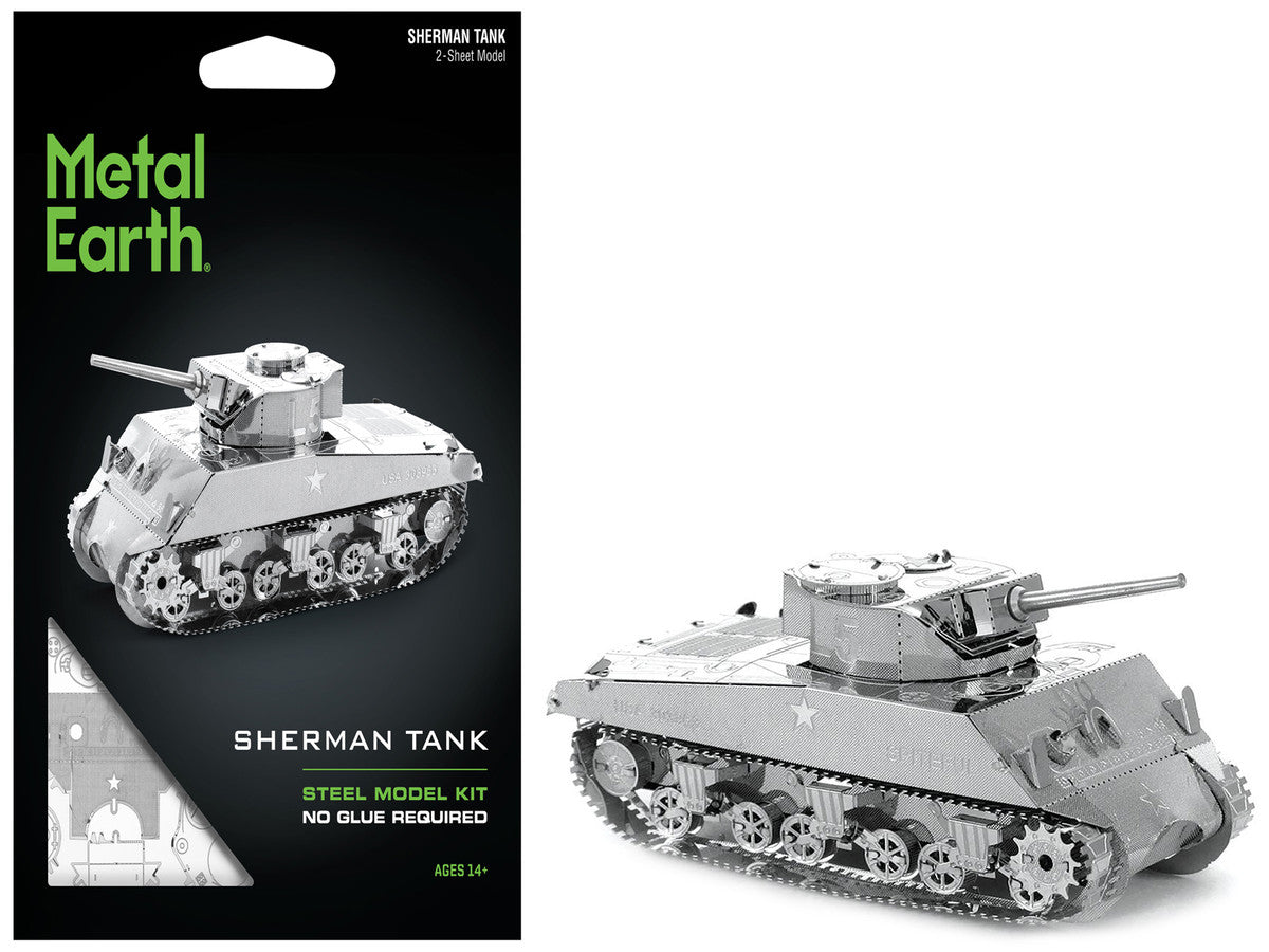 Model Kit American Sherman Tank (Moderate Difficulty) Steel Model by Metal Earth-4