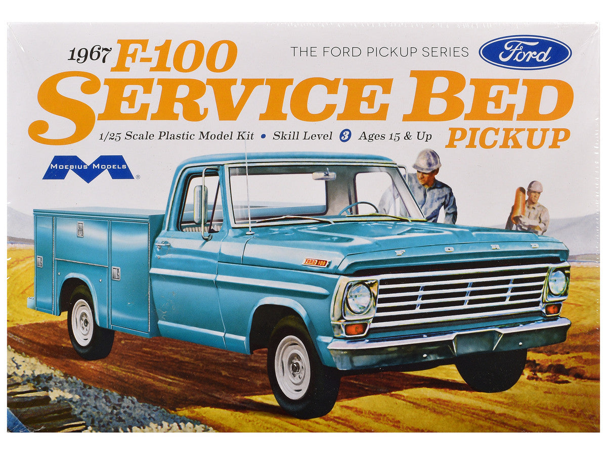 Skill 3 Model Kit 1967 Ford F100 Service Bed Pickup Truck 1/25 Scale Model by Moebius-4