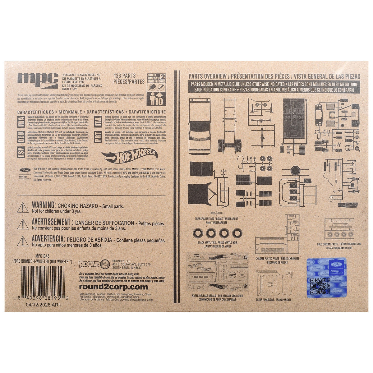 Skill 2 Model Kit Ford Bronco 4-Wheeler "Hot Wheels" 1/25 Plastic Model by MPC-3