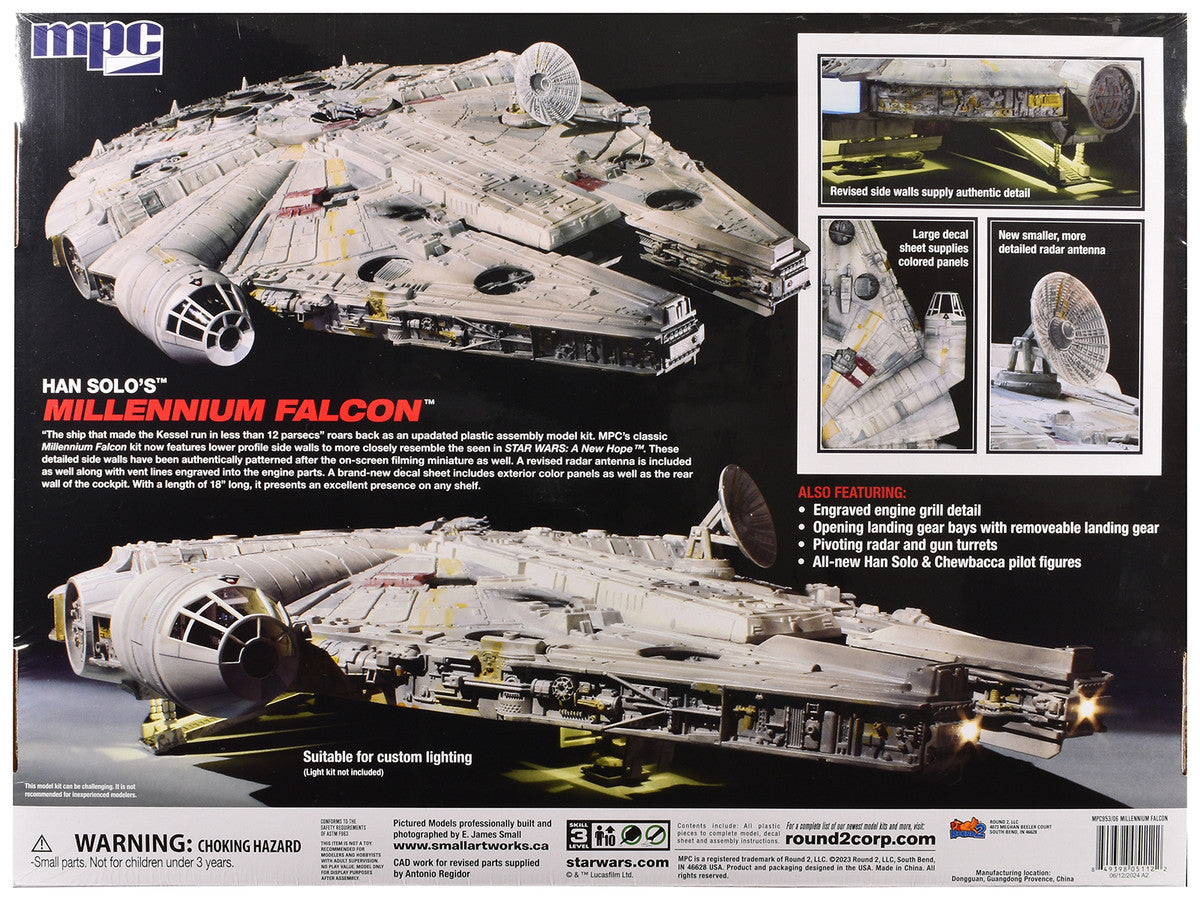 Skill 3 Model Kit Han Solo's Millennium Falcon "Star Wars: A New Hope" (1977) Movie 1/72 Scale Model by MPC-3