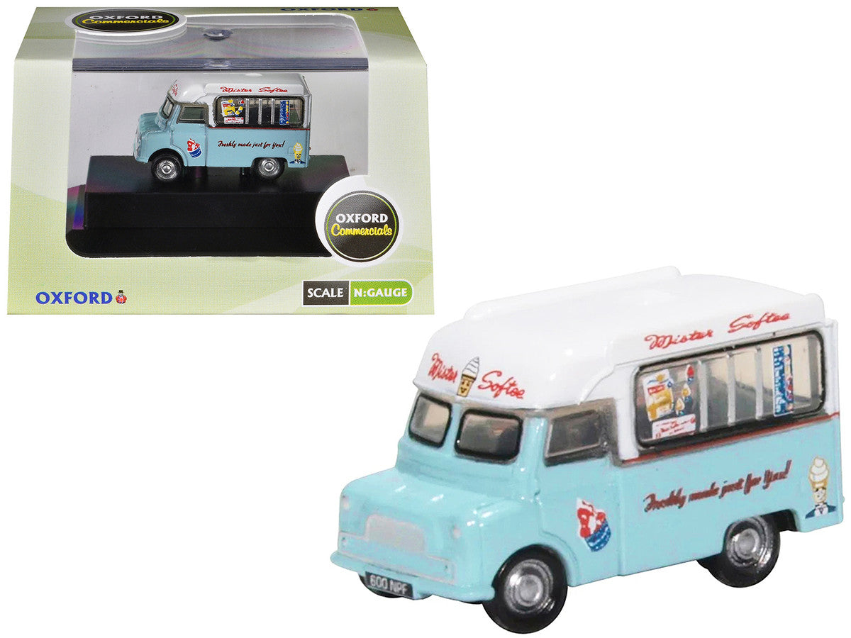 Bedford CA Ice Cream Van "Mister Softee" Light Blue with White Top 1/148 (N) Scale Diecast Model Car by Oxford Diecast-3