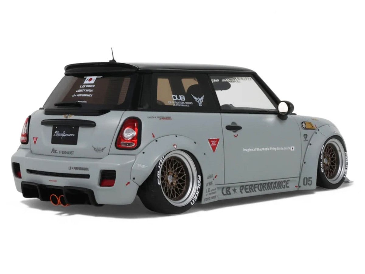 2015 Mini Cooper R56 LB-Works "LB Nation" Gray with Black Top Limited Edition to 999 pieces Worldwide 1/18 Model Car by Otto Mobile-4