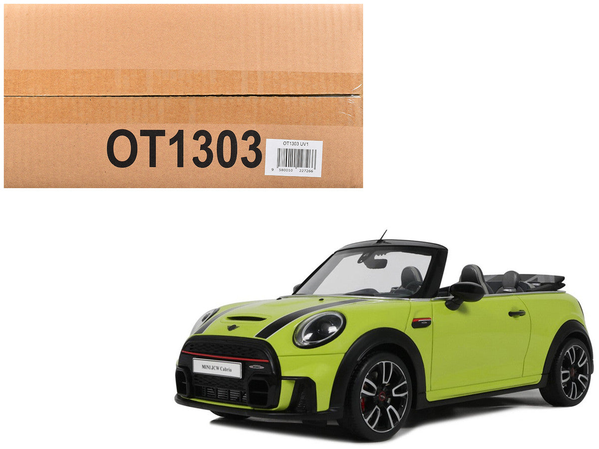2021 Mini JCW Cabrio Zesty Yellow with Black Stripes 1/18 Model Car by Otto Mobile-4