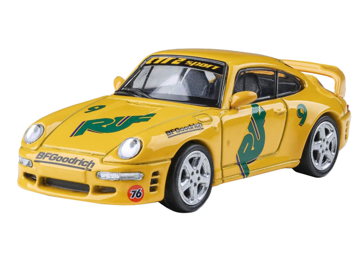 RUF CTR2 #9 "Pikes Peak" Yellow with Graphics 1/64 Diecast Model Car by Paragon Models-4