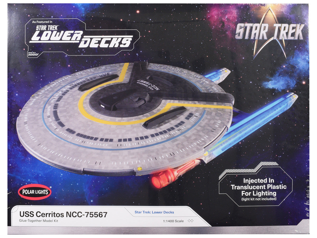Skill 2 Model Kit USS Cerritos NCC-75567 Spacecraft "Star Trek: Lower Decks" (2020-2024) TV Series 1/1400 Scale Model by Polar Lights-3