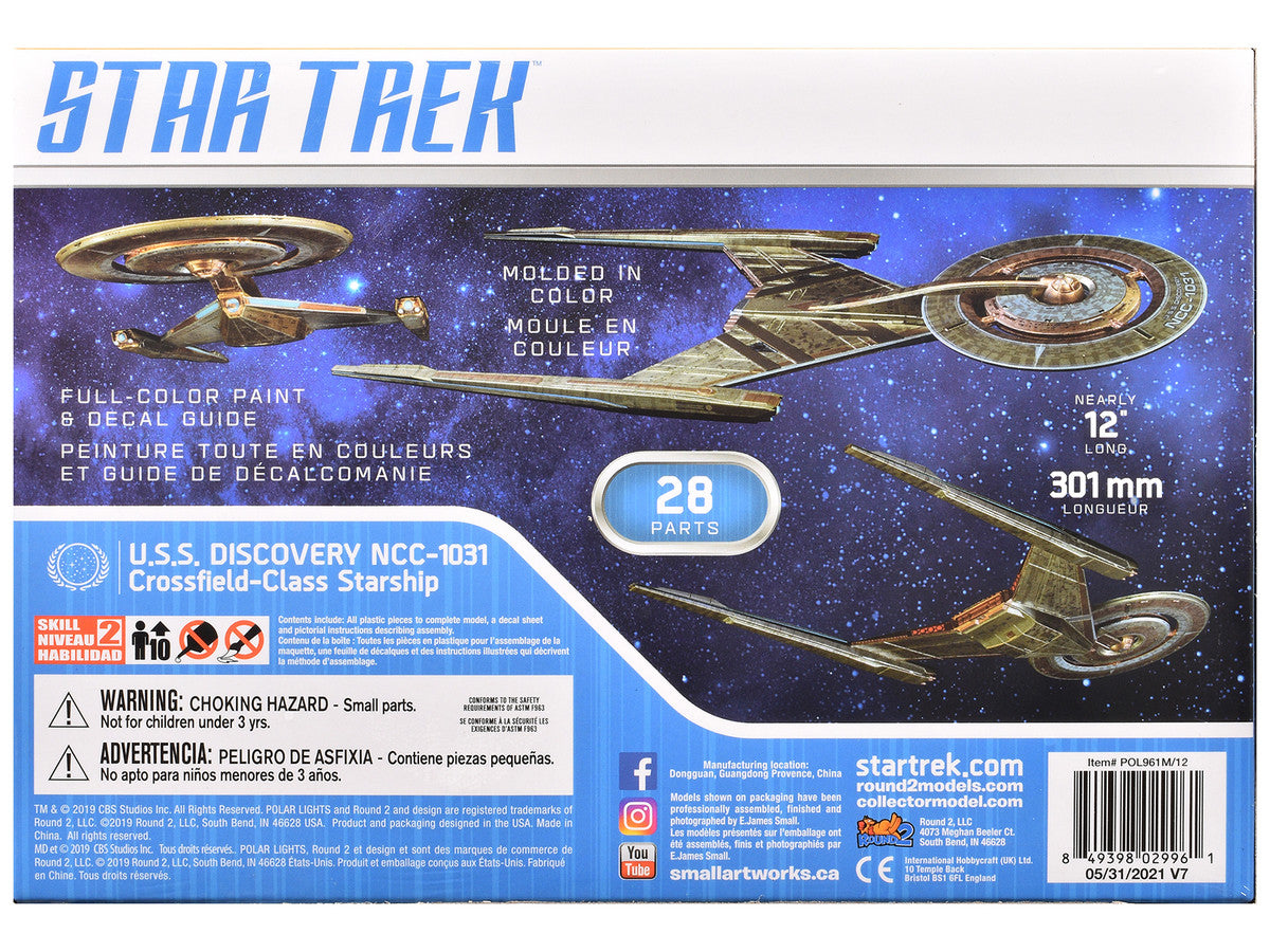 Skill 2 Snap Model Kit U.S.S. Discovery NCC-1031 Spacecraft "Star Trek: Discovery" (2017-2024) TV Series 1/2500 Scale Model by Polar Lights-3