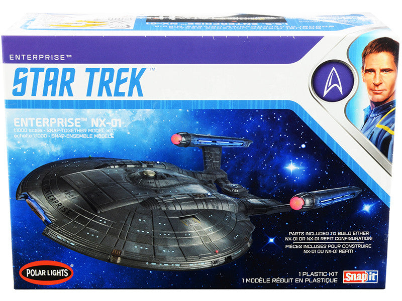Skill 2 Snap Model Kit Enterprise NX-01 Starship "Star Trek: Enterprise" (2001-2005) TV Series 1/1000 Scale Model by Polar Lights-0