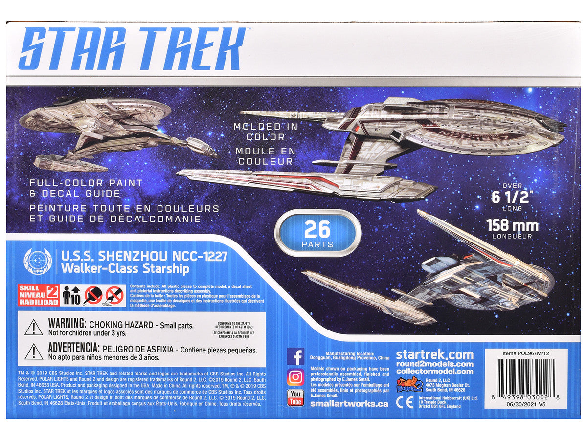 Skill 2 Snap Model Kit U.S.S. Shenzhou NCC-1227 Spacecraft "Star Trek: Discovery" (2017-2024) TV Series 1/2500 Scale Model by Polar Lights-3