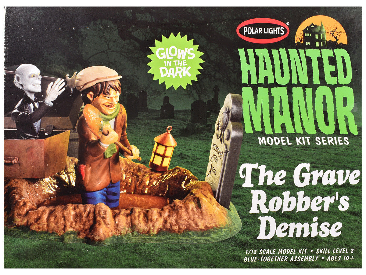 Skill 2 Model Kit Haunted Manor "The Grave Robber's Demise" Diorama Set 1/12 Scale Model by Polar Lights-2