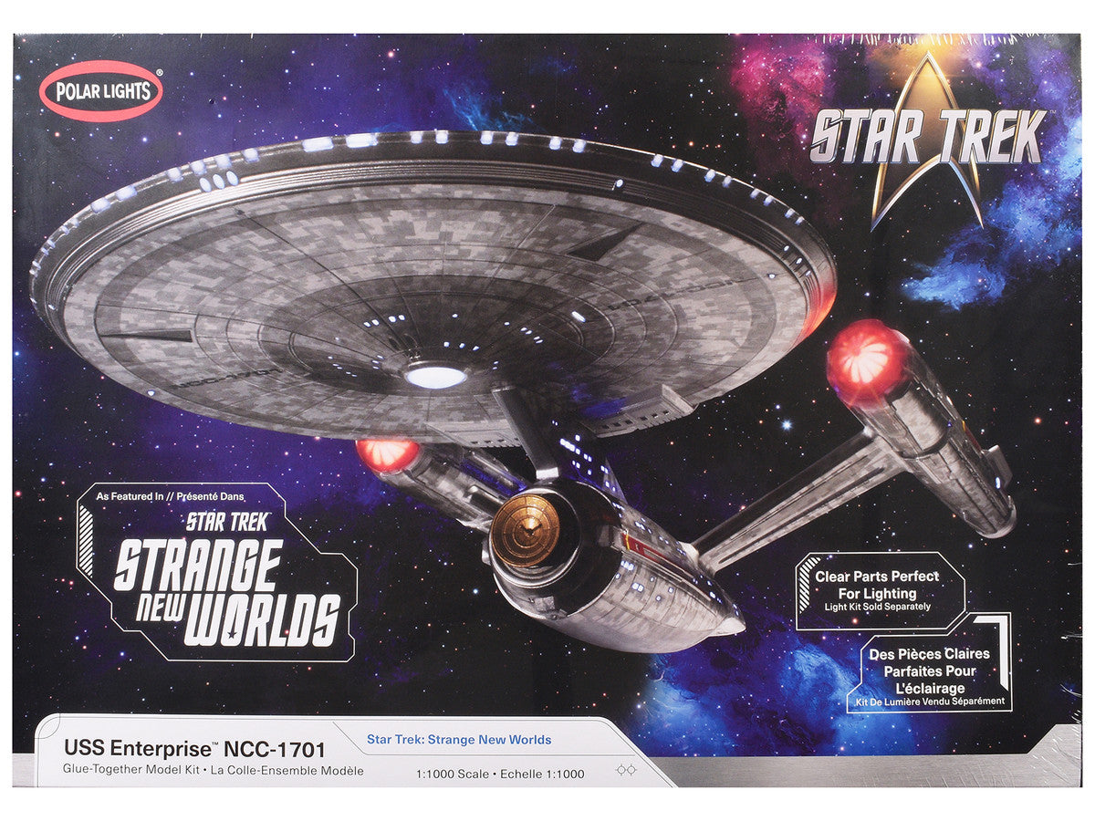 Skill 2 Model Kit USS Enterprise NCC-1701 Spacecraft "Star Trek: Strange New Worlds" (2022-Current) TV Series 1/1000 Scale Model by Polar Lights-3
