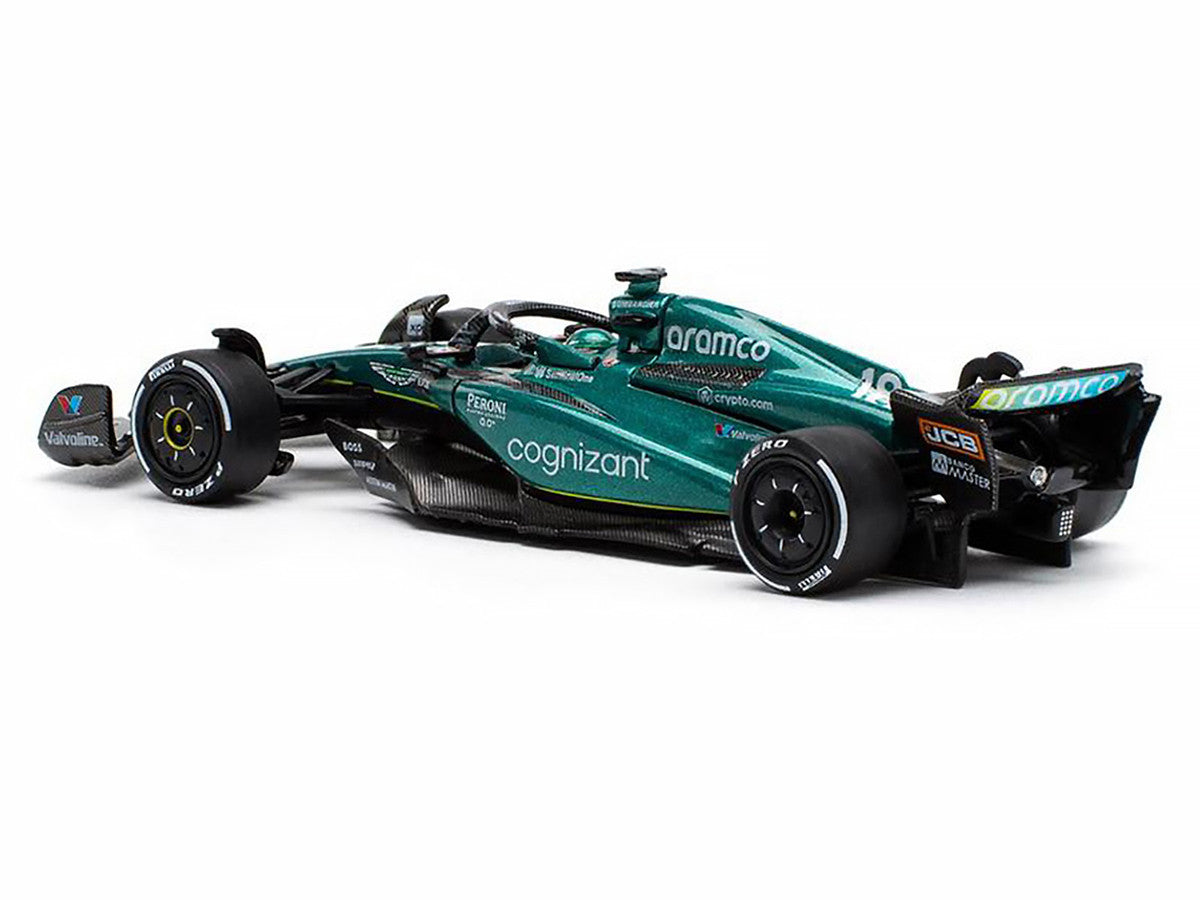 Aston Martin AMR23 #18 Lance Stroll "Formula One F1 World Championship" (2023) 1/64 Diecast Model Car by Pop Race-2