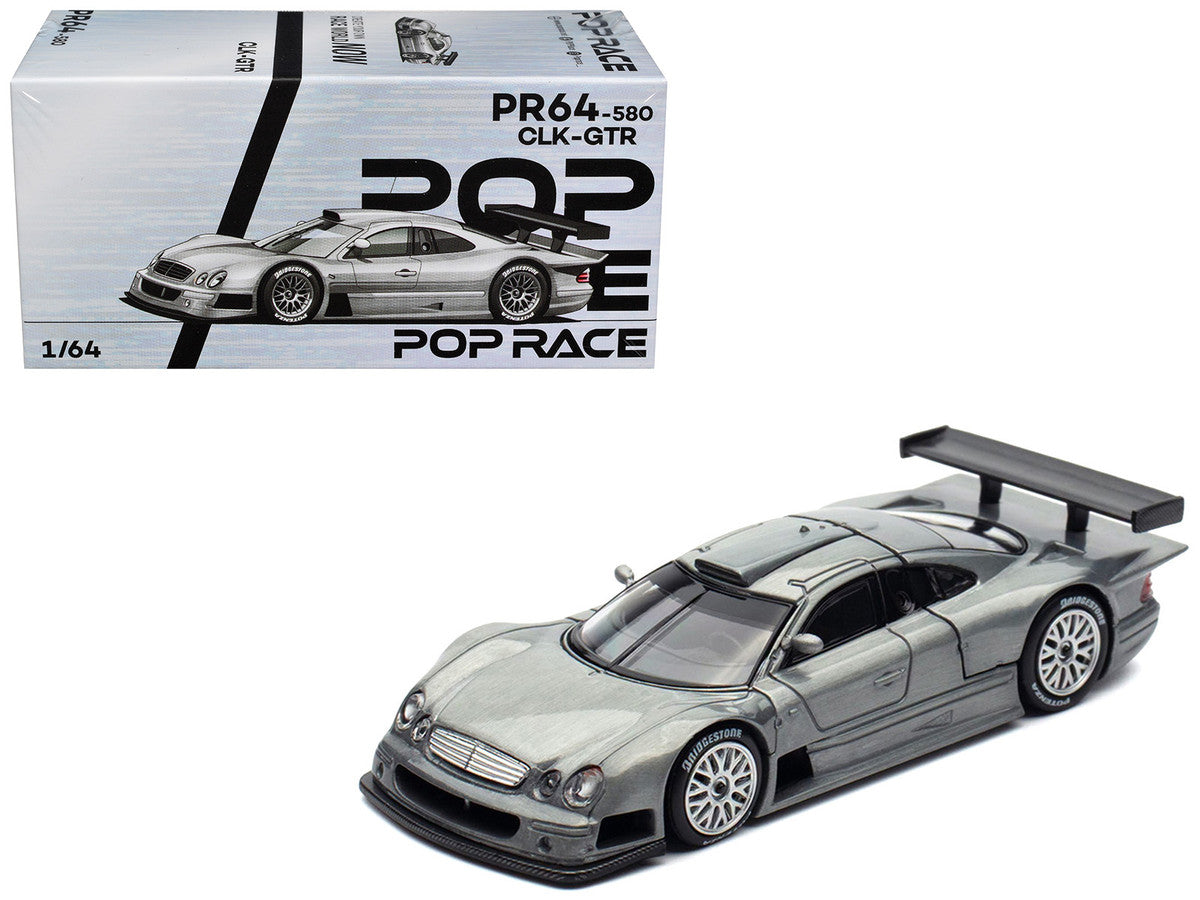 Mercedes-Benz CLK GTR Raw Metal 1/64 Diecast Model Car by Pop Race-4