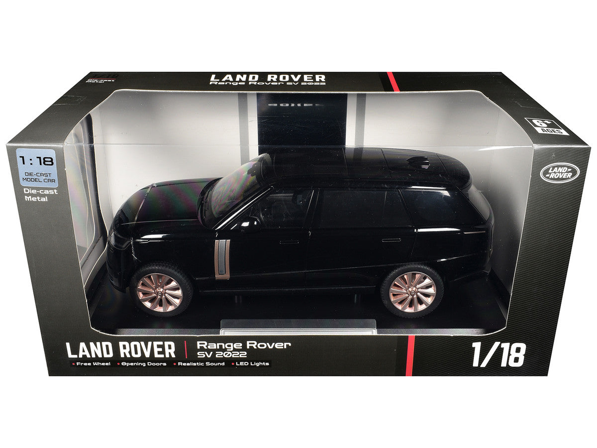 2022 Land Rover Range Rover SV Black Metallic with Moonroof 1/18 Diecast Model Car by Heimanba-2