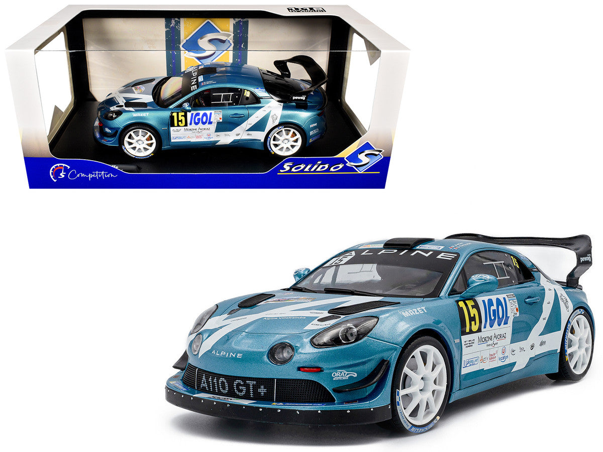 Alpine A110 Rallye GT+ #15 Raphael Astier - Denis Giraudet "Rallye Du Mont Blanc" (2024) "Competition" Series 1/18 Diecast Model Car by Solido-4