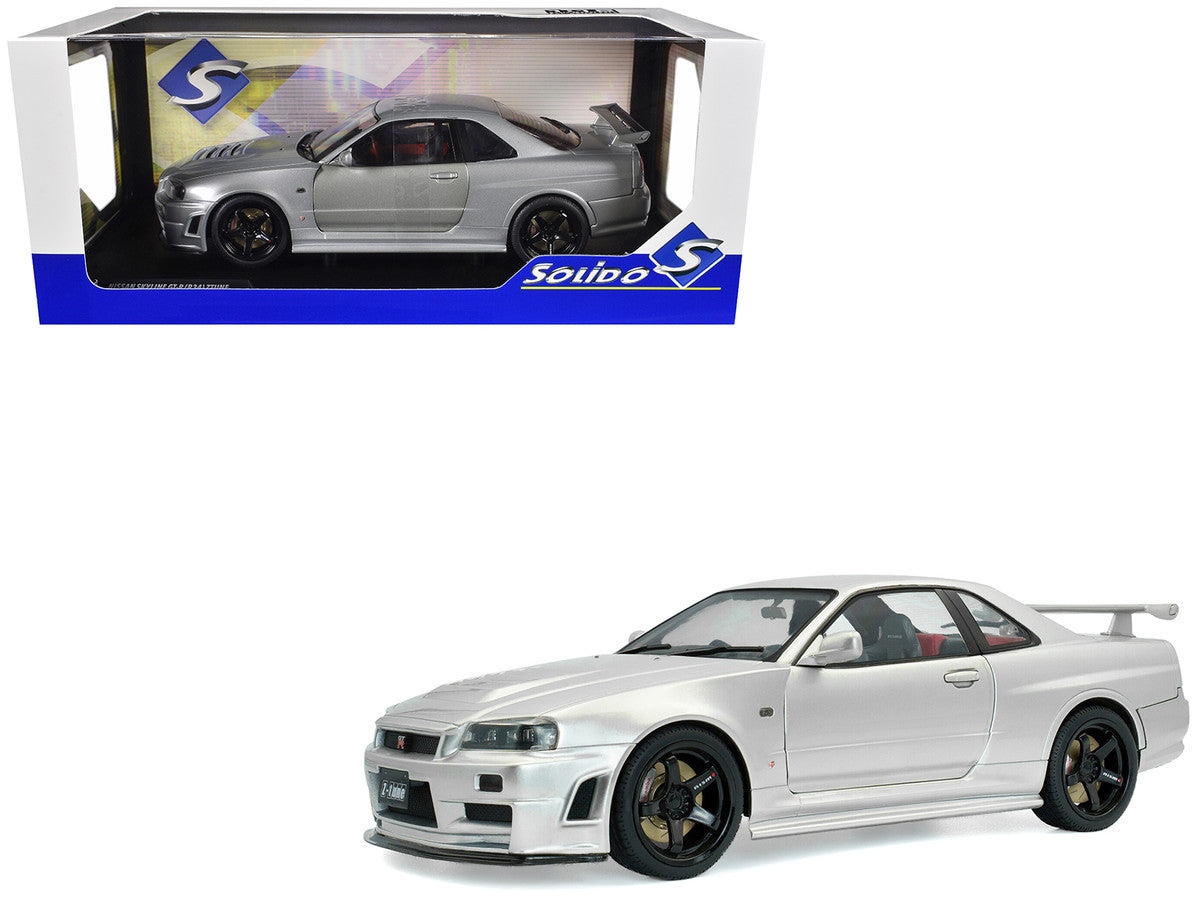 1999 Nissan Skyline GT-R (R34) Z-Tune RHD (Right Hand Drive) Silver Metallic 1/18 Diecast Model Car by Solido-4