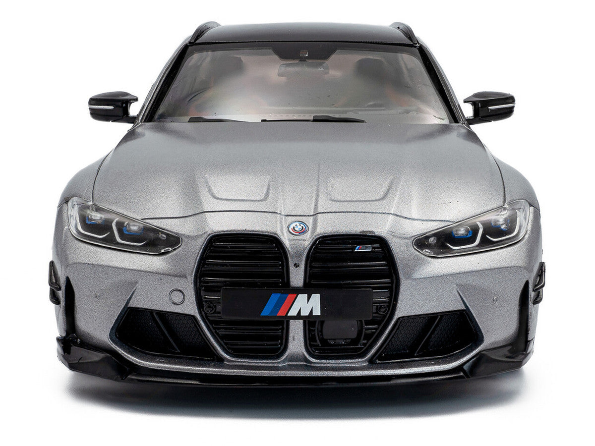 2024 BMW M3 Competition M xDrive Touring Frozen Pure Gray Metallic with Black Top 1/18 Diecast Model Car by Solido-4
