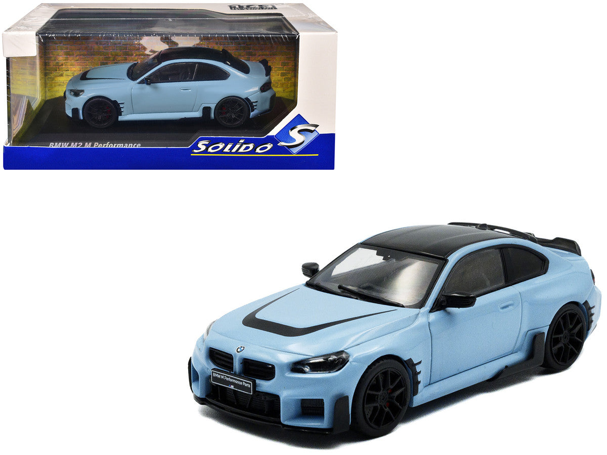 2023 BMW M2 M Performance Zandvoort Blue with Black Top 1/43 Diecast Model Car by Solido-4