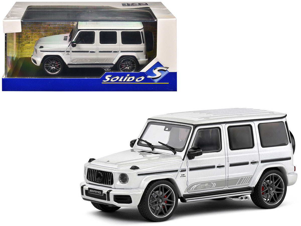 2022 Mercedes-Benz AMG G63 Diamond White Metallic with Graphics 1/43 Diecast Model Car by Solido-4