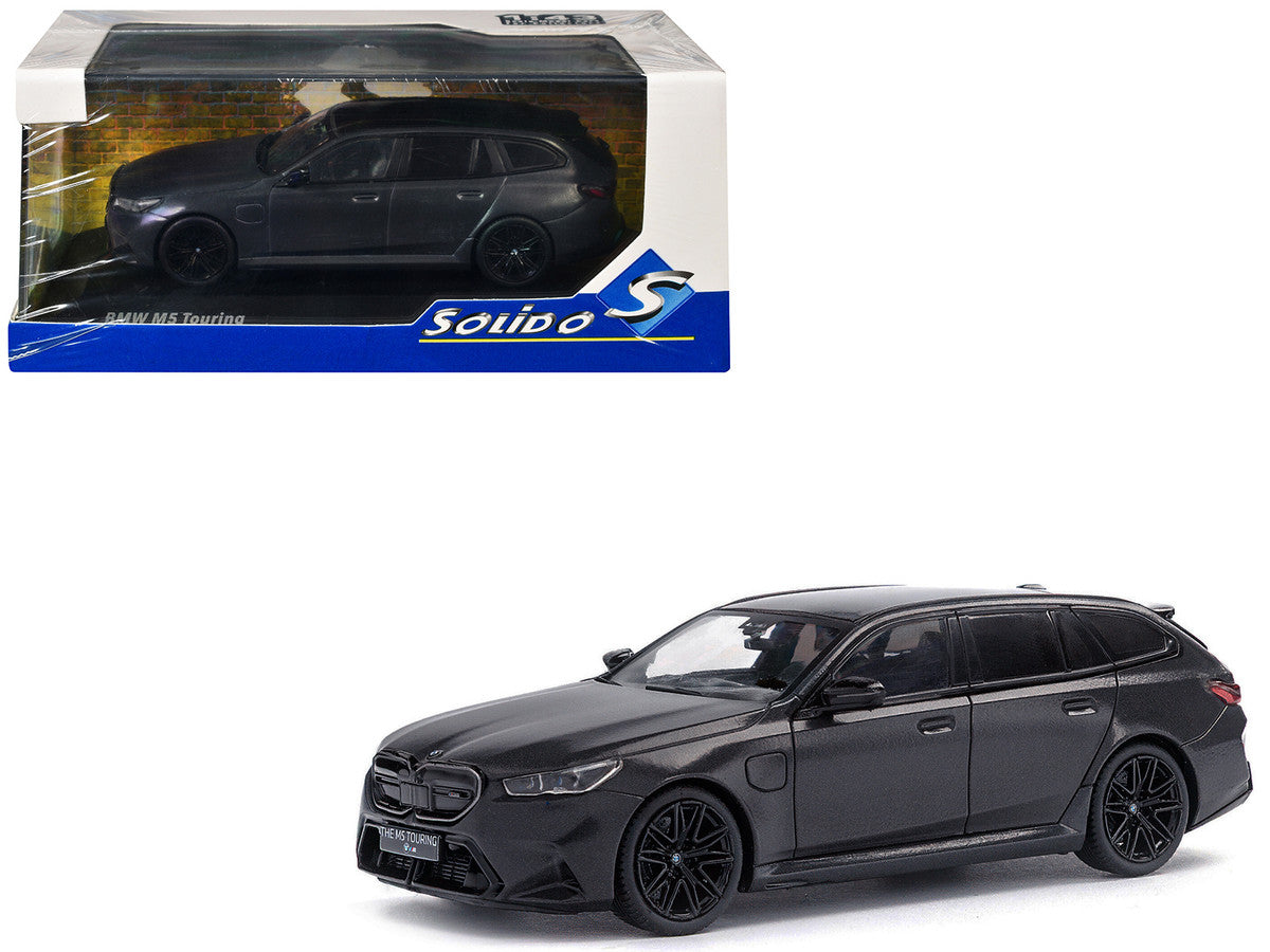 2024 BMW M5 Touring Frozen Deep Gray Metallic with Black Top 1/43 Diecast Model Car by Solido-4