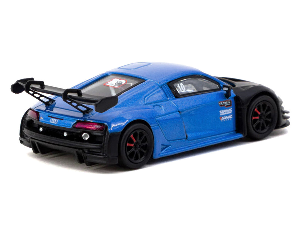 Audi R8 LMS GT3 evo II #10 "Tarmac Works 10th Anniversary" Blue Metallic and Matt Black "Hobby64" Series 1/64 Diecast Model Car by Tarmac Works-2