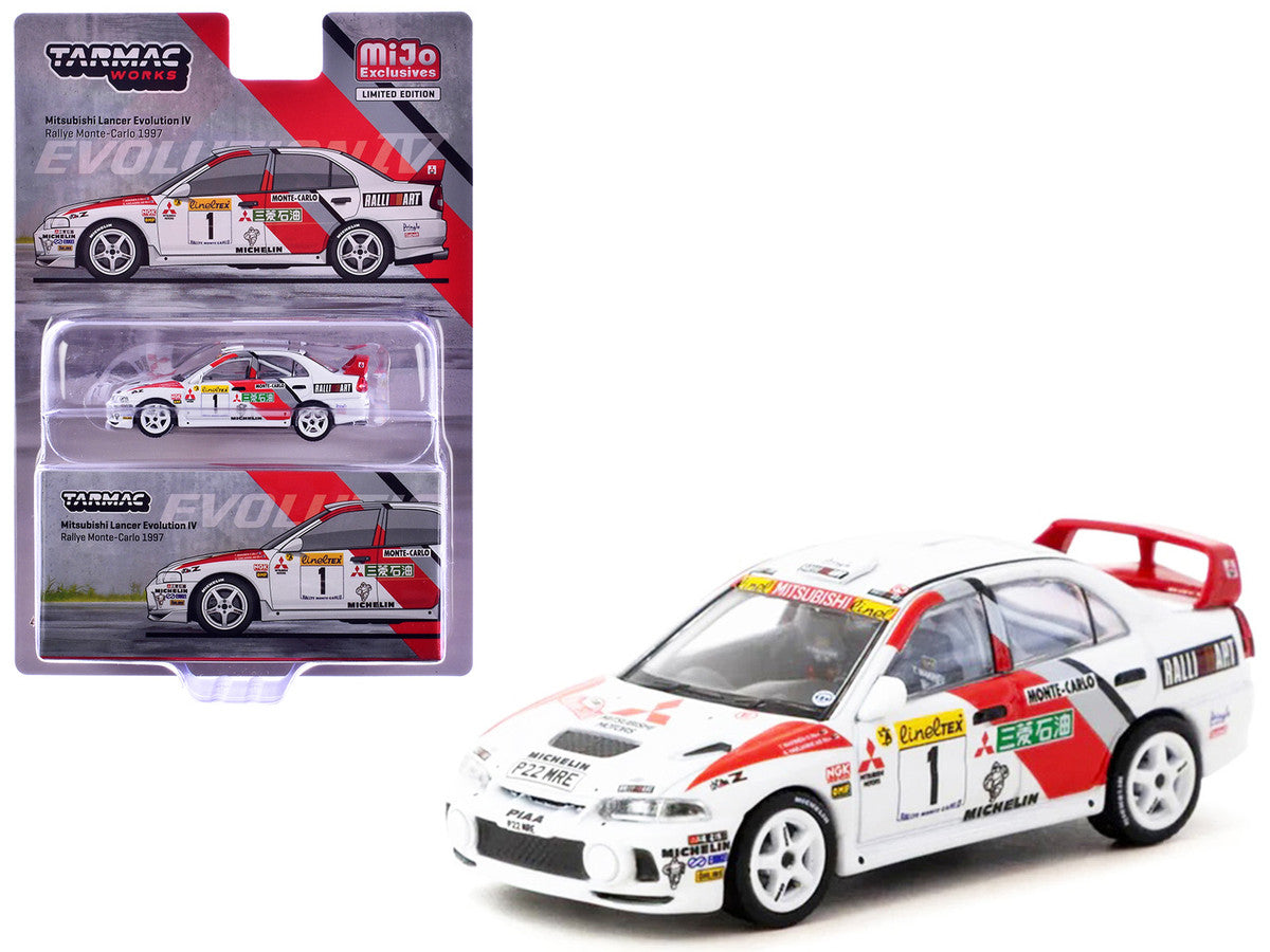 Mitsubishi Lancer Evolution IV #1 Tommi Makinen - Seppo Harjanne 3rd Place "Monte Carlo Rally" (1997) "Global64" Series 1/64 Diecast Model by Tarmac Works-3