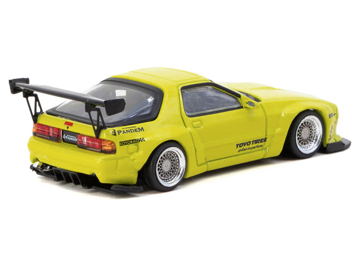 Mazda RX-7 FC3S Pandem Yellow Metallic "Road64" Series 1/64 Diecast Model Car by Tarmac Works-2
