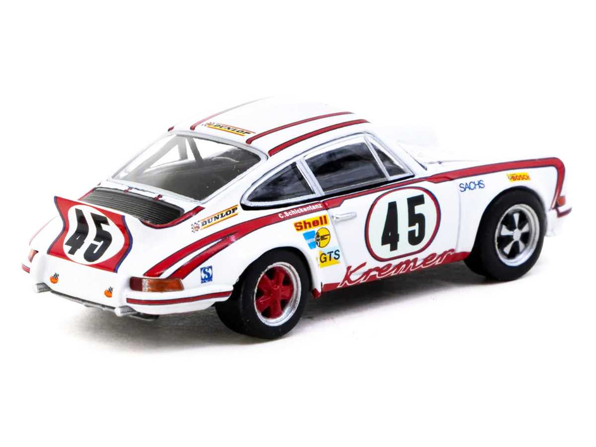 Porsche 911 Carrera RSR 2.8 #45 Erwin Kremer - Paul Keller - Clemens Schickentanz "Kremer Racing Team" GTS 3.0 Class Winner "24 Hours of Le Mans" (1973) "Collab64" Series 1/64 Diecast Model Car by Schuco & Tarmac Works-2