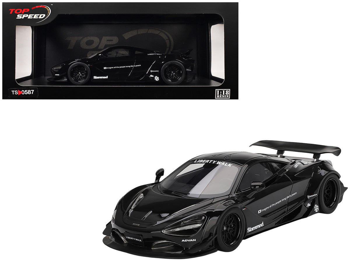 McLaren 720S "LB-Works" Black "Tokyo Auto Salon 2024" 1/18 Model Car by Top Speed-4