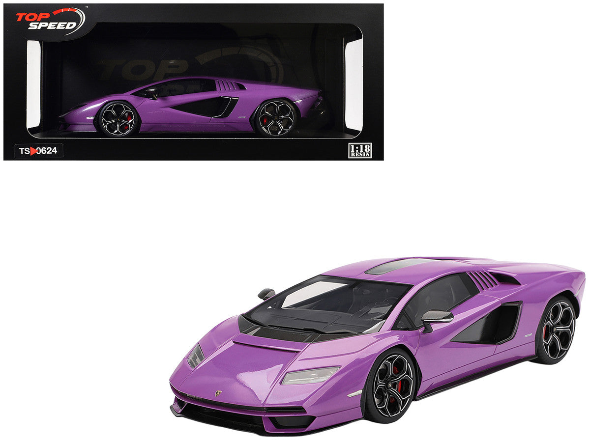 Lamborghini Countach LPI 800-4 Viola 30th Purple Metallic 1/18 Model Car by Top Speed-4