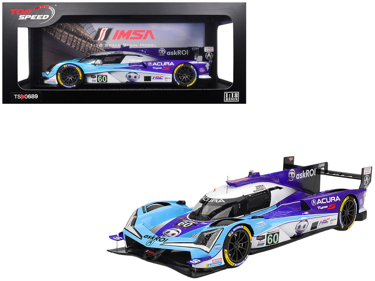 Acura ARX-06 GTP #60 Tom Blomqvist - Colin Braun - Scott Dixon "Acura Meyer Shank Racing with Curb-Agajanian" IMSA "12 Hours of Sebring" (2025) 1/18 Model Car by Top Speed-4