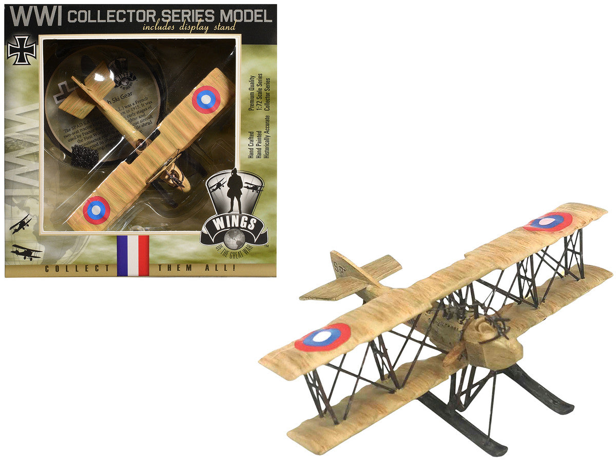 SPAD SA 4 Aircraft with Ski Gear "French Air Force" 1/72 Model Airplane by Wings of the Great War-3