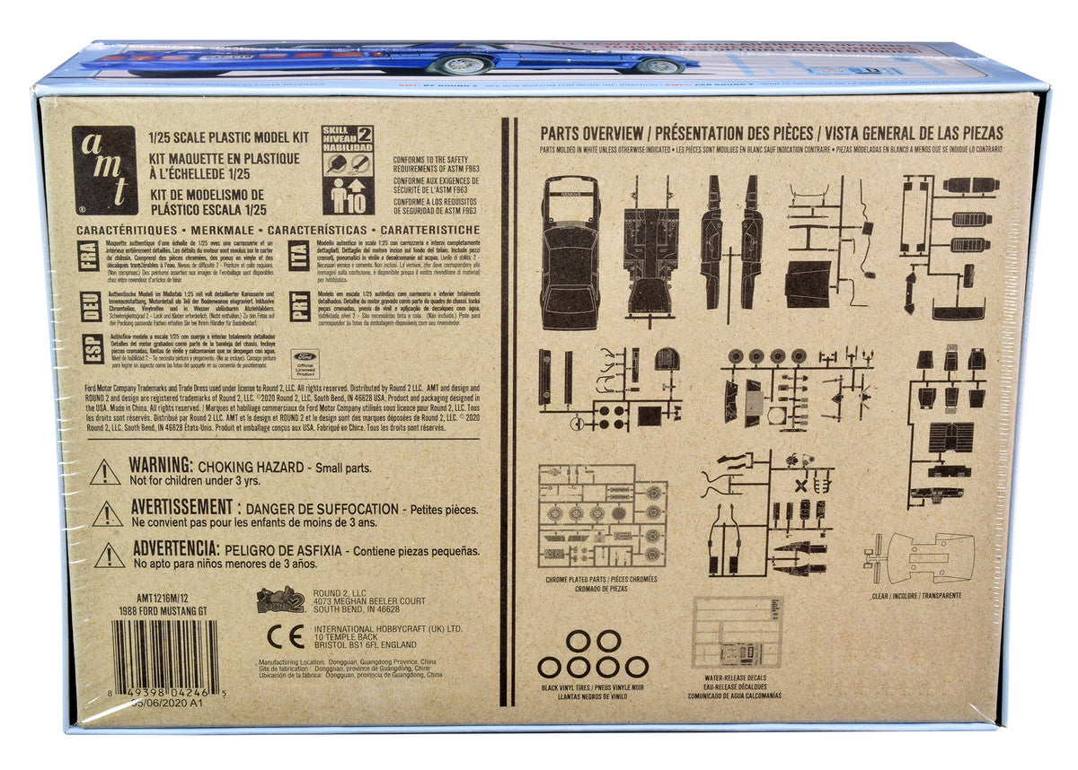 Skill 2 Model Kit 1988 Ford Mustang GT 1/25 Scale Model by AMT-3