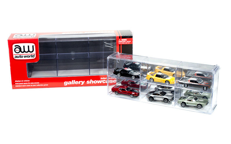 6 Car Interlocking Collectible Display Show Case for 1/64 Scale Model Cars by Auto World-2
