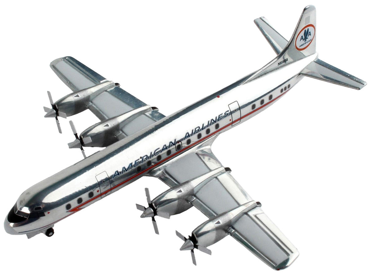 Lockheed L-188 Electra Commercial Aircraft "American Airlines" Silver with Red Stripes 1/400 Diecast Model Airplane by GeminiJets-2