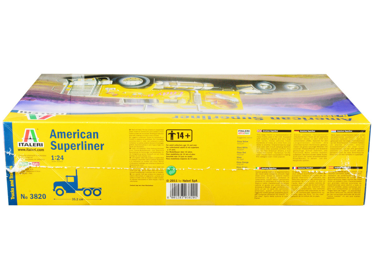 Skill 5 Model Kit American Superliner Truck Tractor "Lady Butterfly" 1/24 Scale Model by Italeri-2