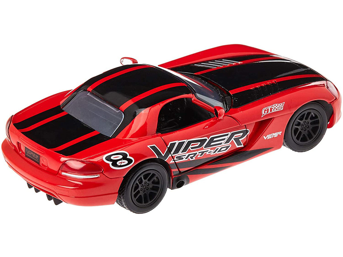 2003 Dodge Viper SRT-10 #8 Red with Black Stripes "GT Racing" Series 1/24 Diecast Model Car by Motormax-2