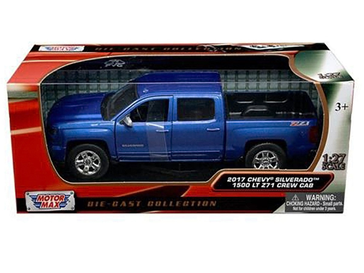 2017 Chevrolet Silverado 1500 LT Z71 Crew Cab Pickup Truck Blue 1/27 Diecast Model Car by Motormax-2