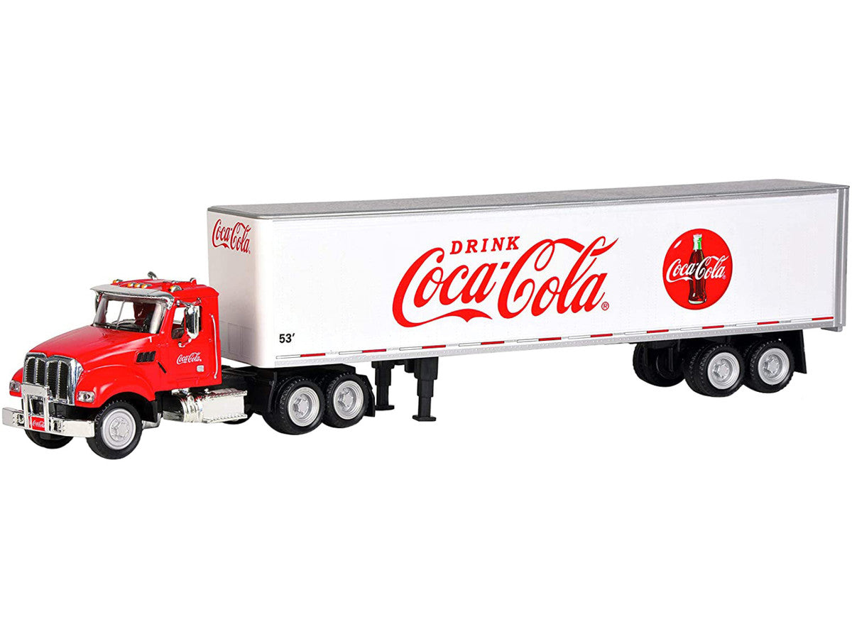Truck Tractor with 53' Trailer "Drink Coca-Cola" Red and White 1/50 Diecast Model by Motorcity Classics-2