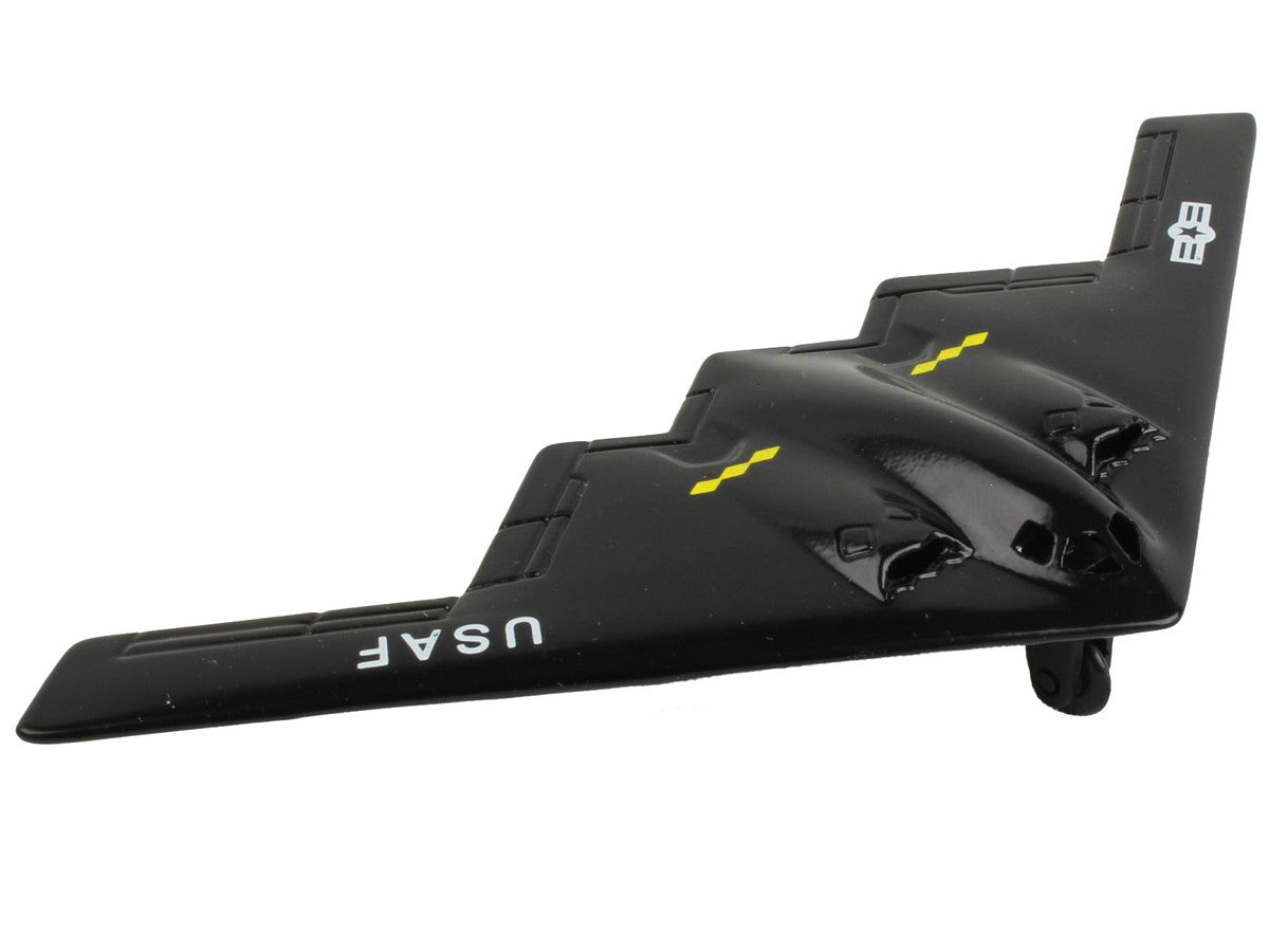 Northrop Grumman B-2 Spirit Stealth Aircraft Black "United States Air Force" with Runway Section Diecast Model Airplane by Runway24-2