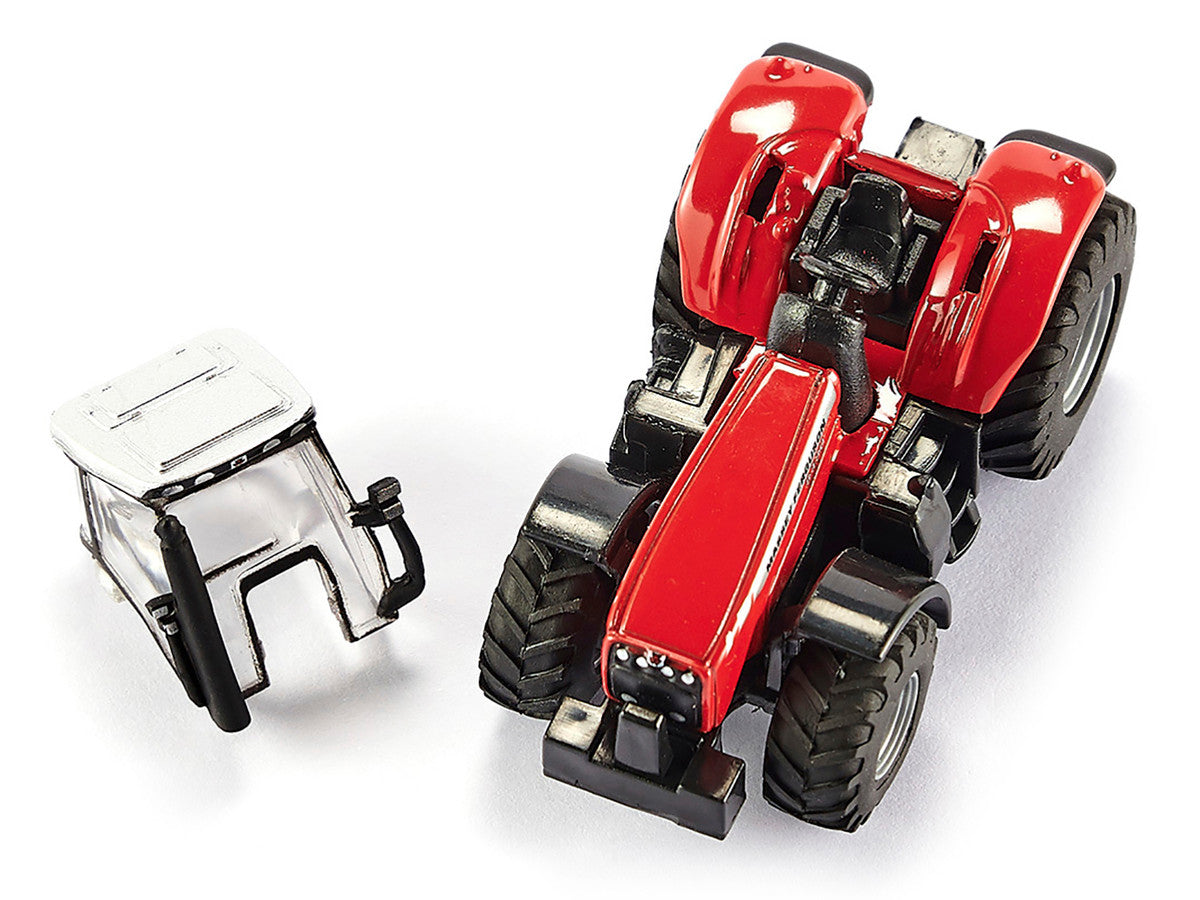 Massey Ferguson 8480 Dyna VT Tractor Red with Silver Top and Krampe Dump Trailer Red 1/87 (HO) Diecast Models by Siku-4