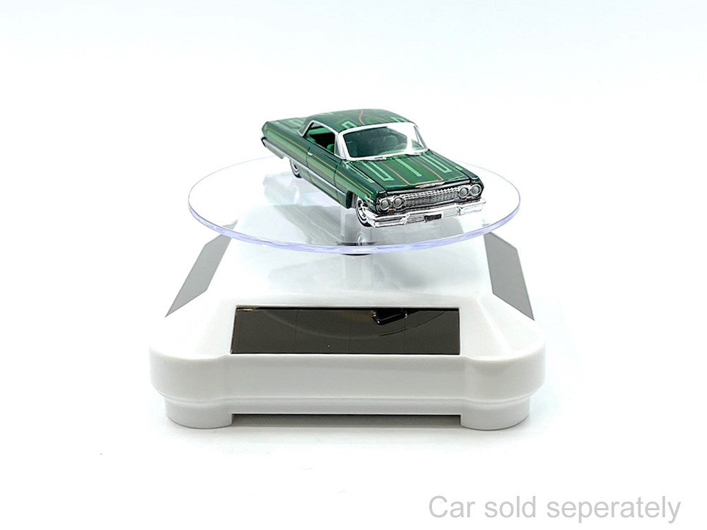 3.5″ Solar Rotating Display Stand with White Base for 1/64 Scale Model Cars-2