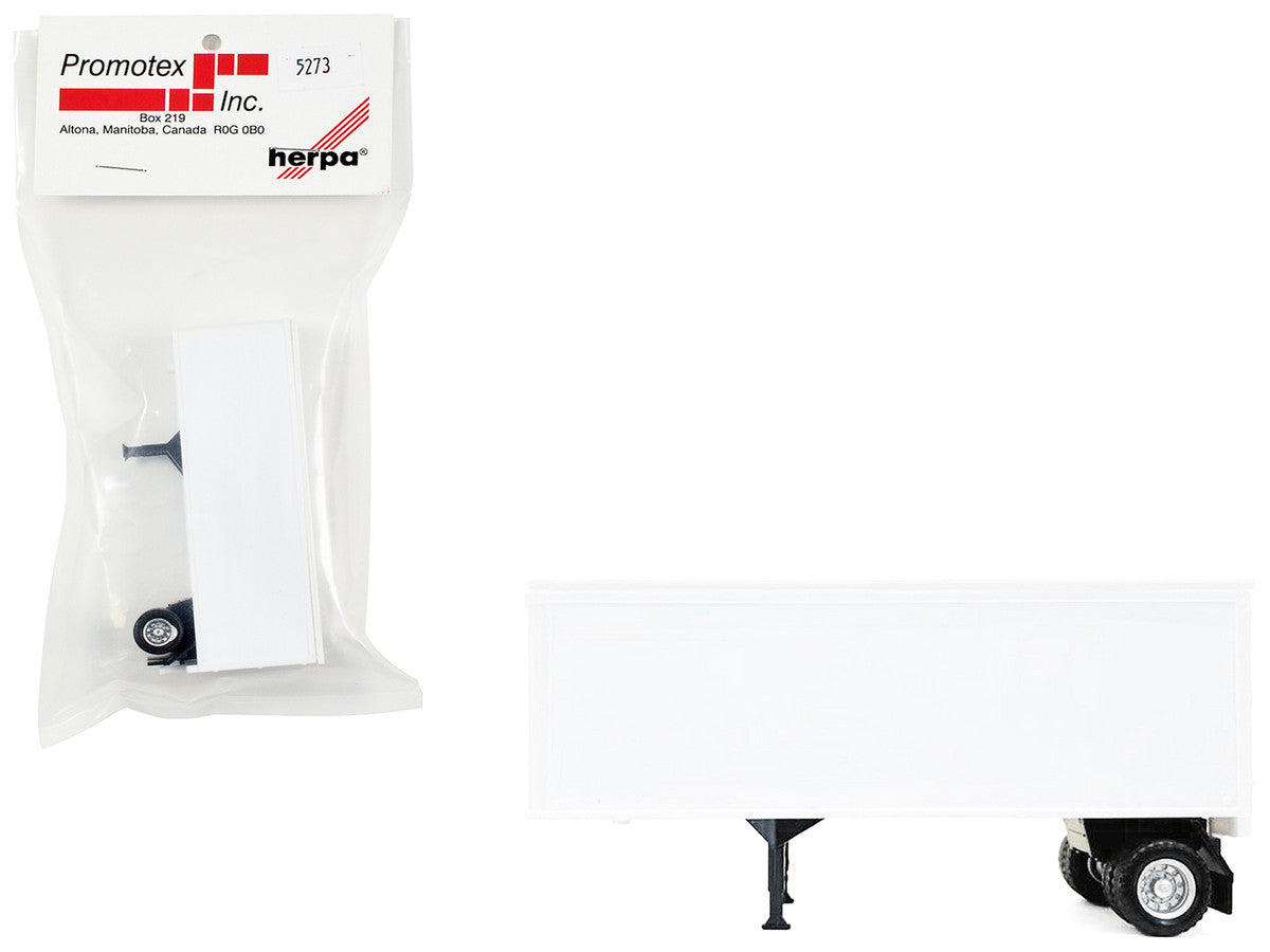 27ft Single-Axle Trailer (No Converter Dolly) White 1/87 (HO) Plastic Model by Promotex-0