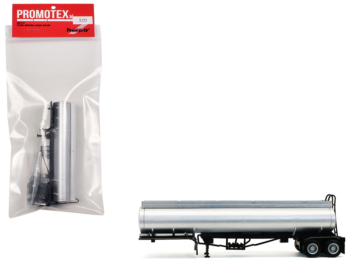 Elliptical Tanker Trailer Silver 1/87 (HO) Plastic Model by Promotex-0