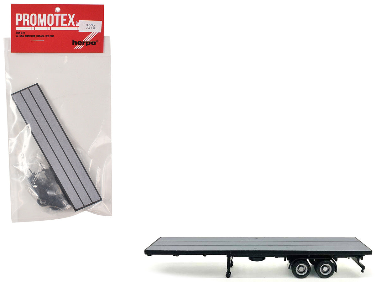 40ft Flatbed Trailer Gray Top 1/87 (HO) Plastic Model by Promotex-0