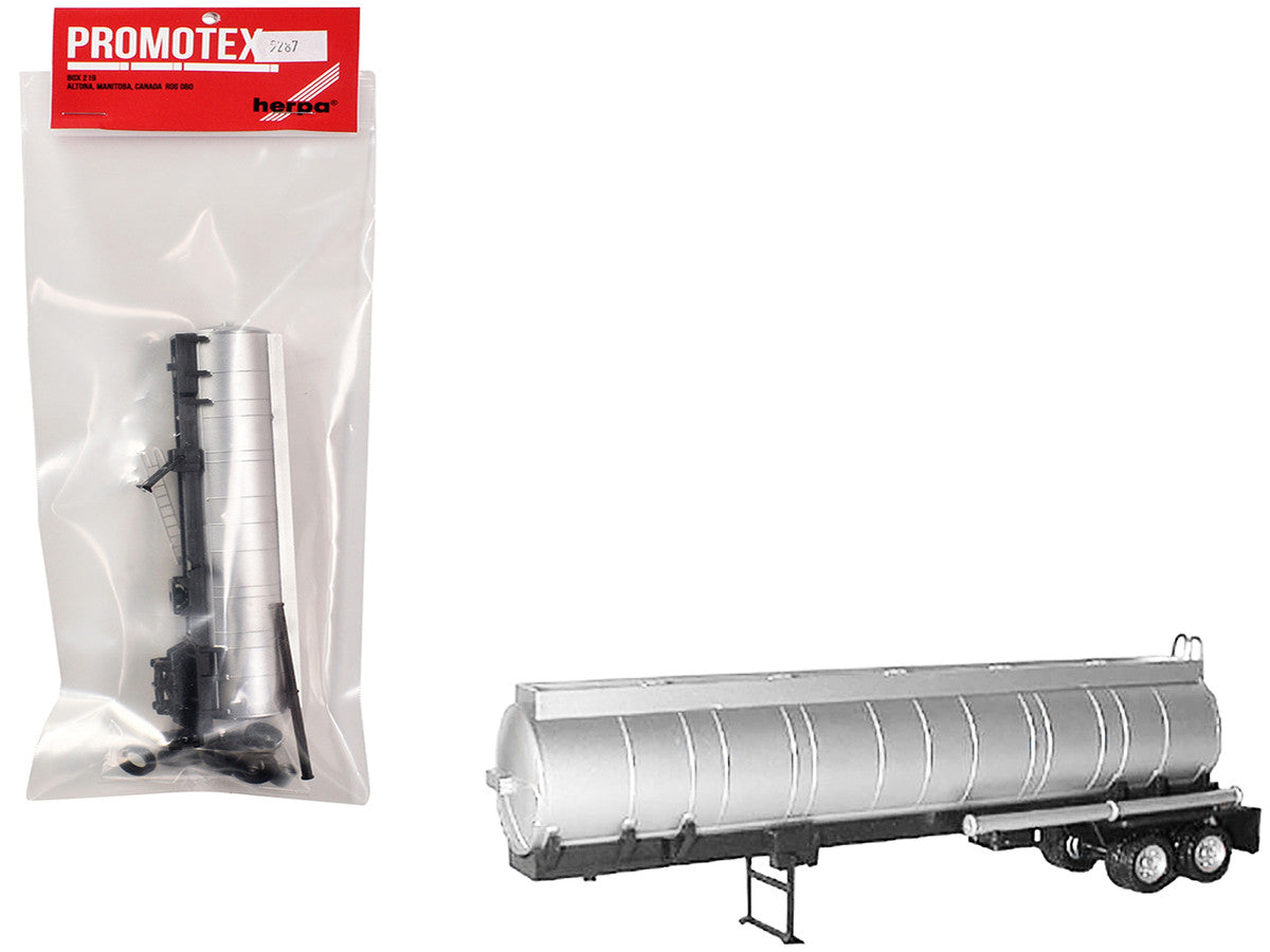 Chemical Tanker Trailer Silver 1/87 (HO) Plastic Model by Promotex-0