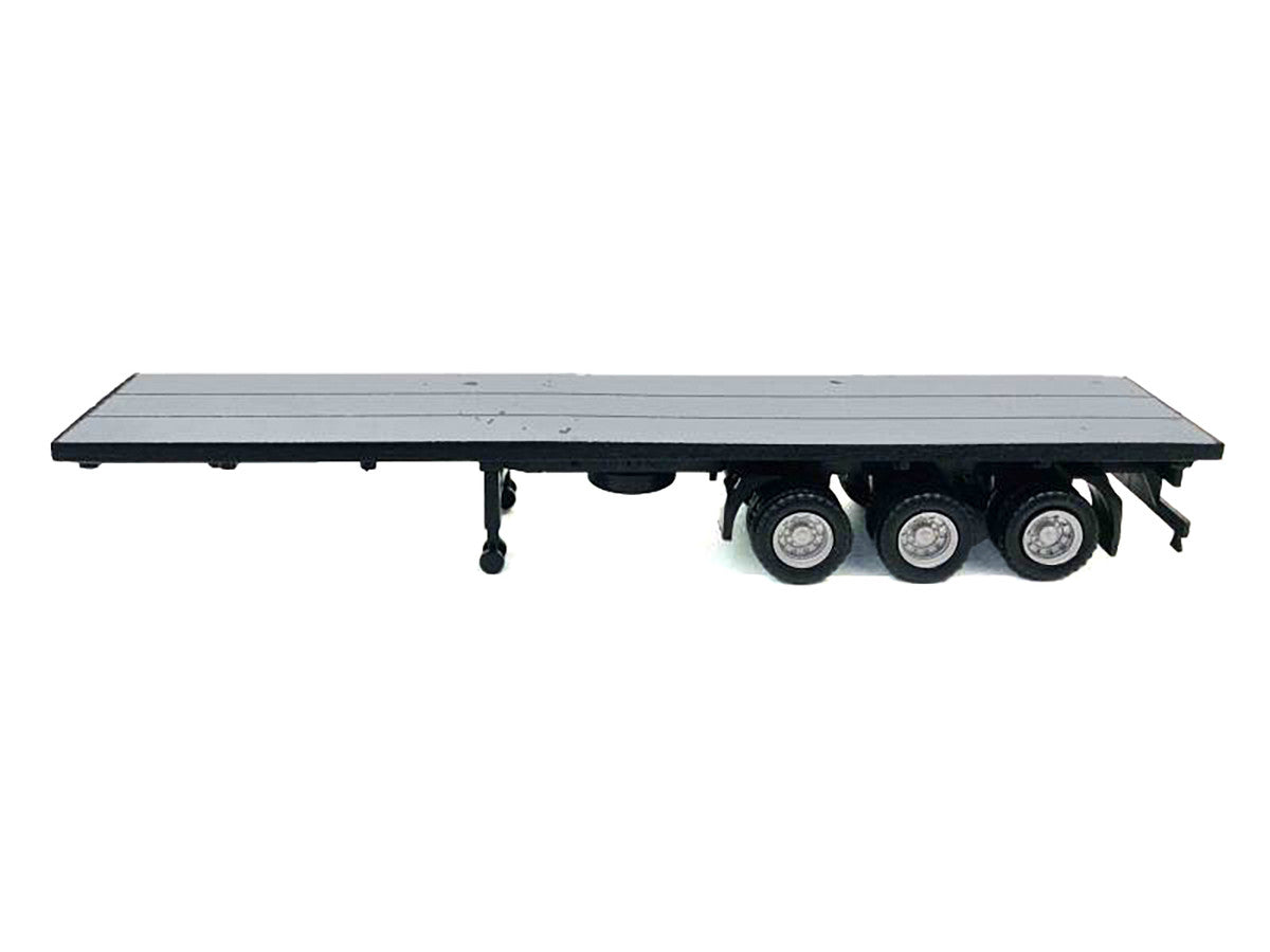40ft 3-Axle Flatbed Trailer Gray Top 1/87 (HO) Plastic Model by Promotex-1