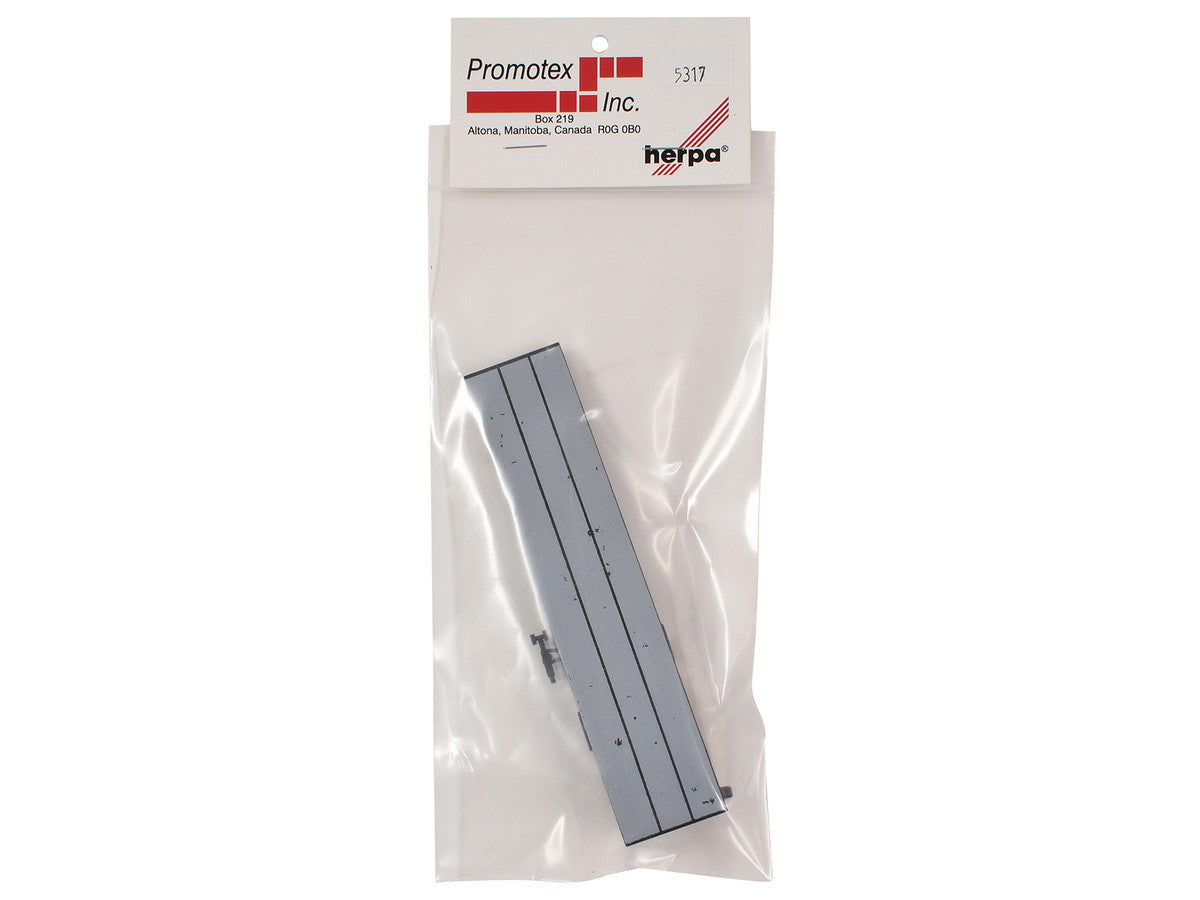 40ft 3-Axle Flatbed Trailer Gray Top 1/87 (HO) Plastic Model by Promotex-2